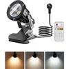TobeBright 3CCT LED Faretto Morsetto con Telecomando, IP65 Resistente all'Acqua per Esterno e Interno, 3000K-4500K-6000K & 10 Luminosità, Faretto a Clip LED 7W, Cavo 1,76m con Spina