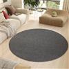 TAPISO Nizza Tappeto Rotondo Soggiorno Pelo Corto Antiscivolo Lavabile Design Moderno Monocolore Tinta Unita tonalità Grigio Salotto Camera Sala Oeko-Tex 100 x 100 cm