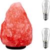 Sevengirl Lampade di sale dell'Himalaya con dimmer, con cristalli di sale rosa puro dell'Himalaya, lampada di sale di roccia per lampade da comodino, luce notturna,1-2kg