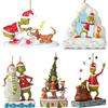 YOOYEH Decorazione di Natale con il Grinch, 5PCS Cappello da Babbo Natale Divertente Ornamento di Babbo Natale Decorativo Ornamenti di Natale per Feste Regali (5 pezzi)