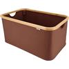 KROMS Cesto biancheria sporca pieghevole in bambù 45L - Marrone - Leggero, stabile e salvaspazio - Cesta portabiancheria in bambù e cotone, traspirante e dal design moderno - Cestino bagno