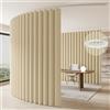 JILRON Paravento divisorio, montaggio a soffitto su guide, divisorio per la privacy flessibile (Giallo chiaro - A213 x L270 cm)