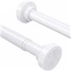 FeinKulturia Asta per tenda da doccia senza fori in acciaio inox, asta telescopica allungabile, antiruggine e antiscivolo, asta regolabile da 70 a 195 cm, ideale per bagno, finestra, guardaroba