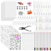 Foymlon Set di 213 pellicole termoretraibili per fai da te, set con carta termoretraibile A4, accessori portachiavi, matite colorate, perforatrice, plastica termoretraibile, decorazioni fai