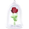 Swarovski Rosa Incantata de La Bella e La Bestia, Oggetto Decorativo in Cristalli Swarovski e Vetro, Rosso