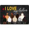 Lonmo Art Targa in metallo retrò con scritta in lingua inglese I Love My Ladies, decorazione per esterni, 20 x 30 cm