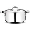 Lagostina Accademia Lagofusion Casseruola Fonda 2 Maniglie con Coperchio, Acciaio Inox 18/10 Ø 18 cm, Pentola Induzione, Gas e Forno, Finitura Lucida Esterna e Satinata Interna, Fondo 5 Strati