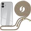 EAZY CASE catenella telefonica compatibile con iPhone 16 Plus custodia telefonica con cordino, cordino telefonico, elegante catenella con custodia per smartphone, Arcobaleno