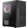 Aerocool Trinity Mini, Mini ATX Tower Case, Tempered Glass Side Panel, 1 x 12cm FRGB Fans, 2 x FRGB Fans, Black