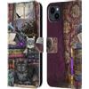 Head Case Designs Licenza Ufficiale Brigid Ashwood Tempo Di Storie Di Gatti E Libri Gatti Custodia Portafoglio in Pelle Compatibile con Apple iPhone 15 Plus