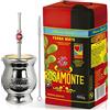Yerbox Yerba Mate Tè Set: Rosamonte Selezione Speciale 1kg + Campione Regalo (40g) | Tazza Mate in Legno di Alluminio (Zucca), Paglia (Bombilla) Ricco di antiossidanti e vitamine |