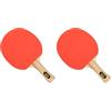 Idena 40202 - Mazza da ping pong da allenamento, con manico in legno e rivestimento in gomma nei colori rosso e nero, mazza per principianti, club e tempo libero (Confezione da 2)