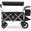 Fuxtec Carrello pieghevole Fuxtec Super Plus CTL950, carretto Bollerwagen Nero, estensione della cabina, per bambini, trasporto, spiaggia, città da traino o spinta, portata 75 kg, vagone da giardino