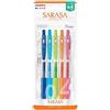 Zebra Pen Zebra JJS15-5C-N - Penna a sfera gel Sarasa con clip, 0,4 mm, 5 colori, set N