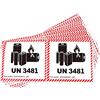PACK4YA 50 x UN3481 Etichette adesive per il trasporto di batterie agli ioni di litio, 110 x 120 mm