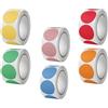 Manqyi 3000 Pezzi Adesivi Rotondi Colorati, Marcatori Colorati Autoadesivi 25 mm, Rotolo Colori Stickers Rotondi, Etichette Multicolori per Classificazione, Etichette Adesive per DIY, Ufficio(6 Rotoli)