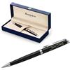 Waterman Hémisphère - Penna a sfera con incisione, regalo per uomo e donna, ispirata alla moda parigina, personalizzata, incisa, inchiostro blu (nero opaco C.C, penna a sfera)