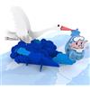 LIMAH® Biglietto di auguri pop-up per nascita, ragazzo/bambino, biglietto regalo con scritta in lingua tedesca its a boy/in blu/motivo cicogna con bambino