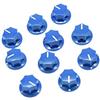 KAISH Confezione da 10 mini manopole blu MXR Style con inserto in ottone per pedale