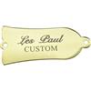 KAISH 2 fori in metallo oro 1 strato per chitarra Truss Rod Cover con lettere bianche Custom Print Iron Truss Rod Cover per USA Les Paul LP/SG