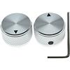 KAISH 63/64 (25 mm) Diam. Confezione da 2 manopole in alluminio per potenziometri da 1/4 universali in metallo con indicatore e vite di fissaggio