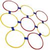 OPPWONG Set di Cerchi per Esercizi per Bambini per Allenamento Sensoriale e Gioco della Campana, 10 Anelli per Corsa a Ostacoli per Fitness Fisico, Cerchi in Plastica Portatili per attività Indoor e
