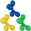 Nukinp Set di manubri per bambini da 6 pezzi, pesi per bambini, giocattoli sensoriali che producono suoni, manubri in plastica leggera, giallo/verde/blu