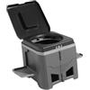 YueShengYCHUANG Toilette Portatile da Campeggio con Coperchio, Toilette da Viaggio Multifunzionale, Sgabello WC Pieghevole per Camion, Viaggi su Strada E To, Nero Grigio