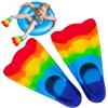 Generisch Pinne da nuoto per bambini, in silicone arcobaleno, pinne corte | Comode pinne da nuoto in silicone arcobaleno per l'allenamento dei bambini, lo snorkeling e il nuoto con design sicuro.