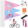 Thryvix Set da 3 Bandiera per Bicicletta Sicurezza, Asta Metallica Regolabile con Connettori, Decorazioni Raggi Spoke Colorate, Accessori per Bici, Scooter e Carrelli Bambini