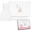 Interbaby - Set di lenzuola per passeggino, 40 x 80 cm, 100% cotone | Lenzuola per culla in flanella calda | Include lenzuolo con angoli, lenzuolo sopra e federa | Ideale per l'inverno | Elefante