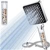 Magichome Soffione doccia con filtro ad alta pressione a 25 stadi con tubo da 1,5 m e 6 modalità, rimuove il cloro residuo dall'acqua dura, ideale per la cura della pelle secca e dei capelli