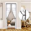 Alyseldy Tenda per porta isolata, magnetica, termica, a chiusura automatica, per la privacy, per tenere le mani libere per patio, cucina, camera da letto, condizionatore d'aria, adatta a porte fino a 86,4 x