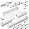 AERZETIX - 2 Kit di accessori per telaio zanzariera: 4 cerniere, 2 maniglie, 2 chiavistelli in plastica bianca + 28 viti autofilettanti (Ø3.9x22 mm, Ø3.9x13 mm, Ø3.9x16 mm)