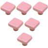 HDJNal 6 pomelli in ceramica rosa chiaro per cassetti di forma quadrata, maniglie da 32 mm, per armadi, cassetti, mobili, decorazione per camera da letto, soggiorno, cucina