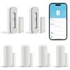 VeftBltrem Set da 4 Sensori di Contatto per Porte e Finestre Wi-Fi per Smart Home e Sistemi di Sicurezza Wireless, Compatibili con Termostati Intelligenti per Radiatori, Alexa e Google Home