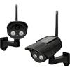 WIYETY 2 pezzi Solar Dummy camera: videocamera di sorveglianza finte con luce LED rossa lampeggiante, funzione di rotazione IP66 CCTV, telecamera di sicurezza per esterni