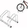 KOMBO - Rastrelliera Portabici 2 Posti in Acciaio Zincato per Ruote fino a 28 con Ganci Doppi e Tappi Anti-Graffio - Parcheggio Bici da Esterno o Garage, 42x30x21 cm