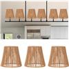 Niiyen 3 Pezzi Paralume in Rattan Piccolo Paralume Intrecciato Clip su Campana Copertura per Lampadario Paralumi Boho Sostituzione per Lampade da Terra Lampada a Sospensione