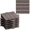 WOLTU Piastrelle per Pavimenti da Esterno Balcone/Giardino/Terrazza Pavimentazione ad Incastro in WPC, Legno Composito, con 11 Pannelli da 30x30 cm Marrone