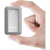 SABRENT SSD, 1TB SSD Esterno Portatile NVMe USB, Lettura fino a 1000 MB/s, Cavo USB Type-C-A Incluso, Impermeabile IP67 e Protezione Paraurti [Argento] (SB-1TB-NAWP)