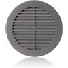 ABOUT VENT 150mm Griglia Ventilazione in Plastica ABS Grigia con Zanzariera - Griglie Aerazione Rotonde