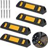 YARDIN Set di 4 ferma-ruota, per parcheggio, garage, protezione di avviamento in gomma, per parcheggi commerciali e privati, parcheggi e garage privati (60 x 12 x 10 cm)