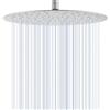 KINLIV Soffione doccia a pioggia rotondo in nichel spazzolato da 30,5 cm, in acciaio inox, con 120 ugelli in silicone, per bagno moderno