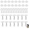 TASSFROO 30 ganci trasparenti autoadesivi da soffitto, gancio per soffitto senza foratura, gancio adesivo per soffitto, piccolo gancio adesivo per soffitto con clip per asta per bandiera, gancio da parete