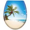 LARS360 Copriwater per Sedile WC, Sedile del Water, Forma Ovale Antibatterico Coperchio Toilet con Chiusura Ammortizzata (Spiaggia)