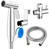 Zuvo Spruzzatore portatile per bidet in acciaio inossidabile 304 per WC, doccia musulmana con adattatore a T per tubo da 1,5 m, igienico ed ecologico