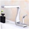 VFfotO Rubinetto per lavabo per acqua calda e fredda, rubinetto a cascata per lavabo da cucina miscelatore di lusso (cromato)