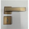 Generico Maniglia per porte interne Quadrata - Serie ANGOLO - Linea Cali' - Prodotto made in Italy - Materiale Alluminio - Rosetta e bocchetta foro chiave 50x50 (Bronzo)