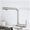 ZPSPZ Rubinetto Cucina Abbattibile Sottofinestra, Rubinetto da Cucina 3 Vie Ottone Girevole Acqua Calda e Fredda Miscelatore Cucina-Spazzolato A